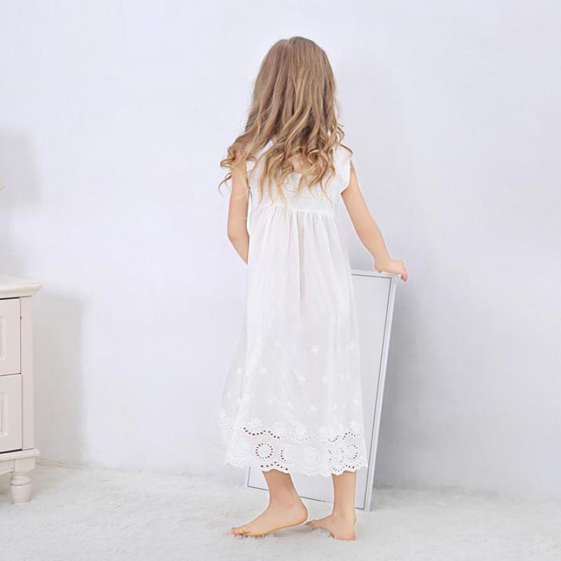 Toddle Girl White Nightdress Princess Dress Children Pajamas Nightgowns For s Kids Night Lace Sleeping 220426