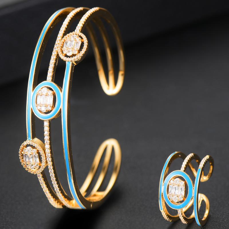 Earrings & Necklace Trendy Luxury 3 Rows Enamel Bangle Ring Set Jewelry For Women Wedding Cubic Zircon CZ Aretes De Mujer Modernos 2022Earri, As pic
Earrings & Necklace Trendy Luxury 3 Rows Enamel Bangle Ring Set Jewelry For Women Wedding Cubic Zircon CZ Aretes De Mujer Modernos 2022Earri, As pic