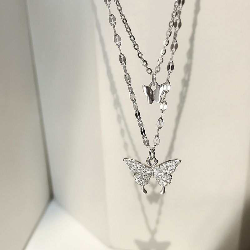 Sparkly Crystal Butterfly Clavicle Chain Necklace Women Double Layer Pendant Necklace for Gift Party Fashion Jewelry
Sparkly Crystal Butterfly Clavicle Chain Necklace Women Double Layer Pendant Necklace for Gift Party Fashion Jewelry