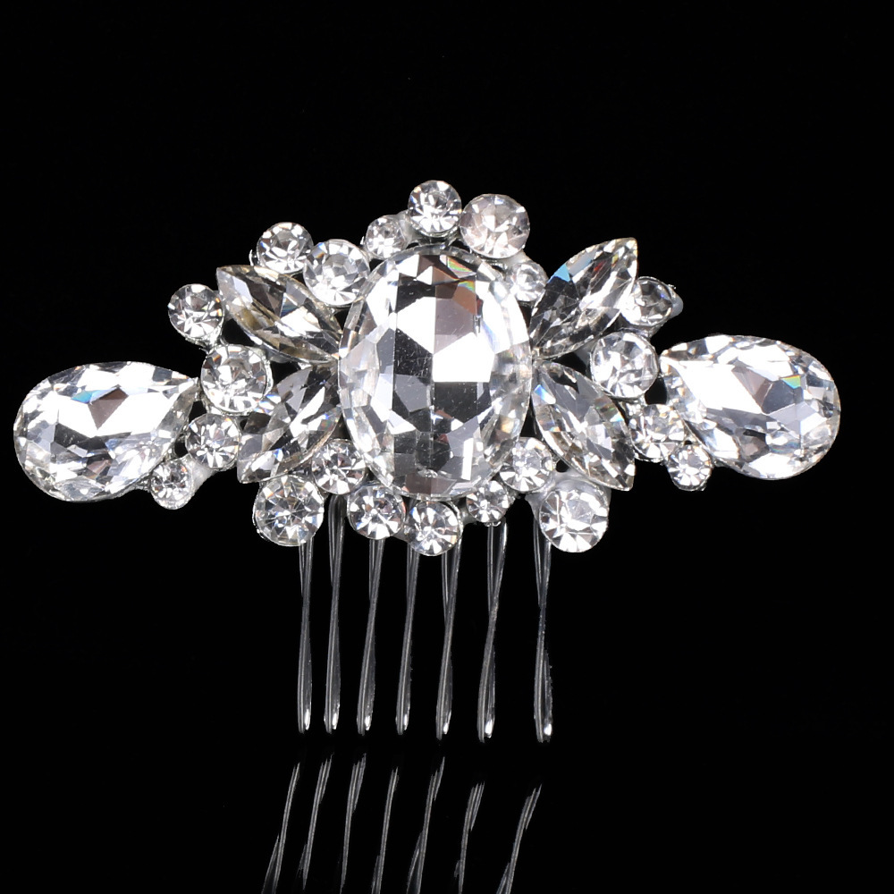 Fashion Headpieces Bridal Wedding Tiaras Stunning Rhinestone Fine Comb Bridal Jewelry Accessories Crystal Pearl Hair Brush