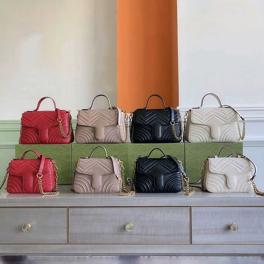Marmont Bag Mini Top Handle Shoulder Bags Genuine Leather Quilted Crossbody Bags Designer Handbags For Women Sacoche Large Cowhide Chain Flap Lady Satchel, Red
Marmont Bag Mini Top Handle Shoulder Bags Genuine Leather Quilted Crossbody Bags Designer Handbags For Women Sacoche Large Cowhide Chain Flap Lady Satchel, Red