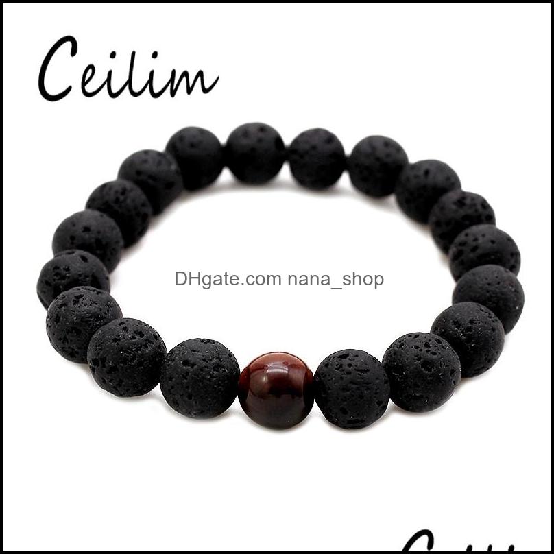 Beaded Strands Bracelets Jewelry Newest Design High Quality Black Lava Stone Rock Beads Charms Stretch Energy Yoga Gift Romantic Couple Lov
Beaded Strands Bracelets Jewelry Newest Design High Quality Black Lava Stone Rock Beads Charms Stretch Energy Yoga Gift Romantic Couple Lov