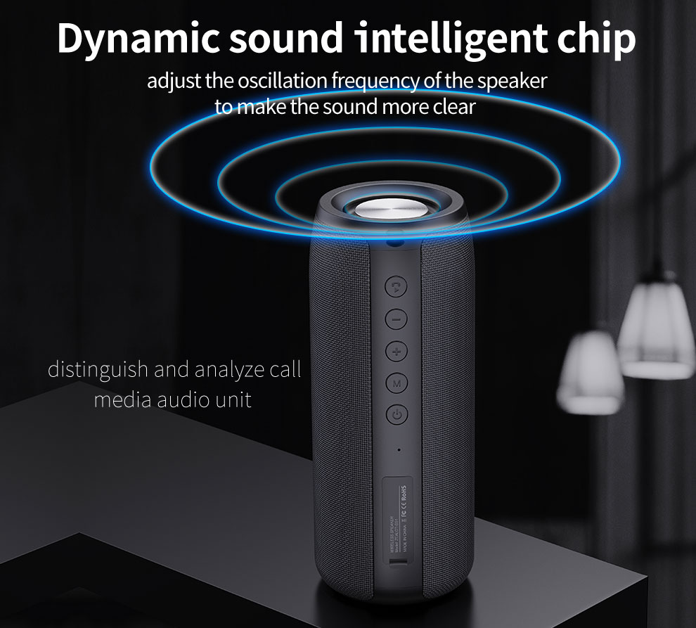 S51 Portable Speaker Bluetooth Wireless Speaker with Deep Bass and Loud Sound TWS Fabric Subwoofer Builtin Microphone for Home Ou