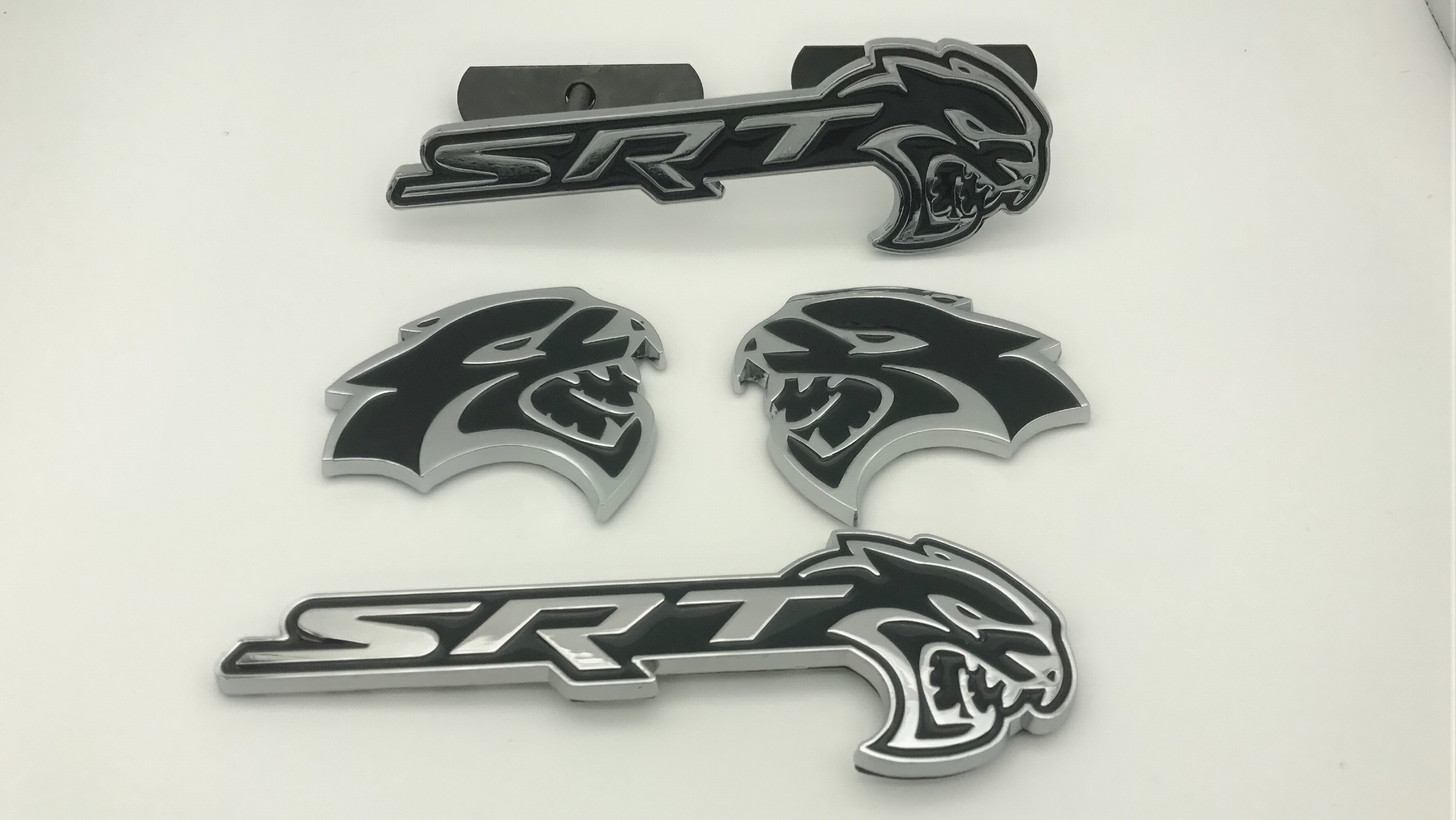 4PCS Black HELLCAT Emblem Badge Sticker Decal Metal Fit for Challenger SRT charger315M