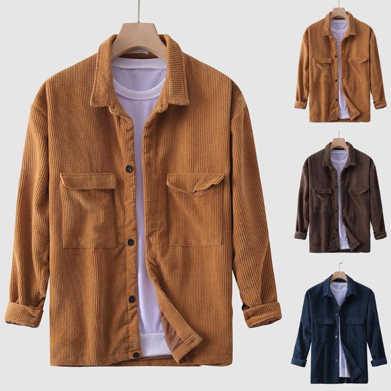 Spring Autumn Corduroy Jackets Men Long Sleeve Turn Down Collar Slim Solid Bomber Jacket Gray Brown Khaki Outwear Coats Men's Casual Shirts, Blue
Spring Autumn Corduroy Jackets Men Long Sleeve Turn Down Collar Slim Solid Bomber Jacket Gray Brown Khaki Outwear Coats Men's Casual Shirts, Blue