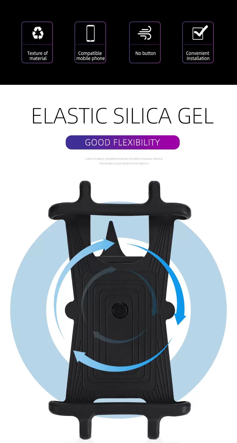 Flexible Bicycle Smartphone Holder 360 Rotation Silicone Bike Motorbike Mount Mobile Phone Accessories Holder