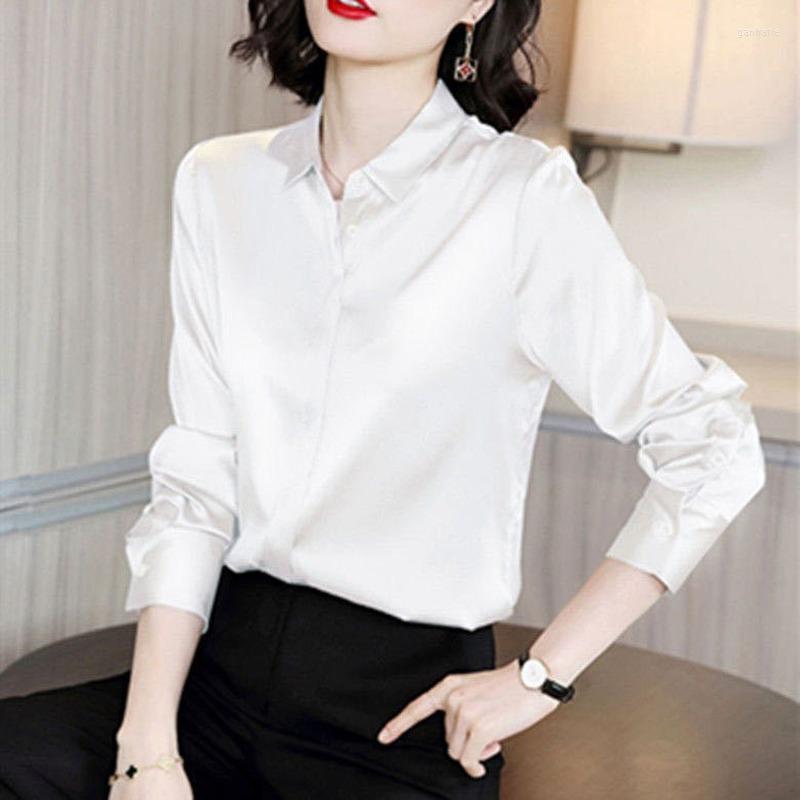 Women' Blouses & Shirts Autumn Fashion Button Up Satin Silk Shirt Vintage Blouse Women White Chiffon Lady Long Sleeves Female Loose Street, Grey
Women' Blouses & Shirts Autumn Fashion Button Up Satin Silk Shirt Vintage Blouse Women White Chiffon Lady Long Sleeves Female Loose Street, Grey