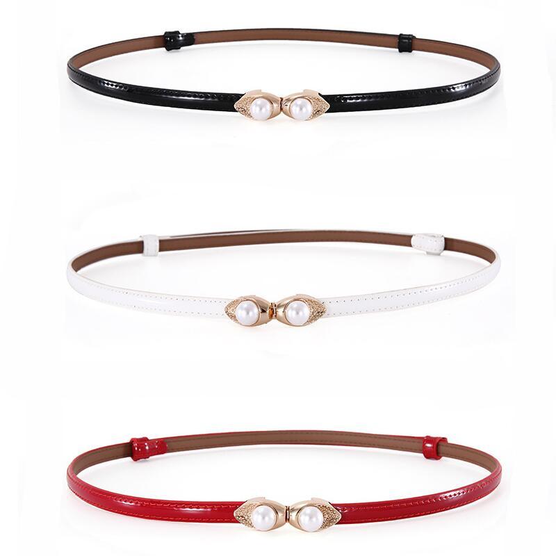 Belts Women Thin Belt Adjustable Real Leather Waistbands Ladies Pearl Double Buckle Genuine Cow Narrow Waist Dress Jeans, Black;brown
Belts Women Thin Belt Adjustable Real Leather Waistbands Ladies Pearl Double Buckle Genuine Cow Narrow Waist Dress Jeans, Black;brown
