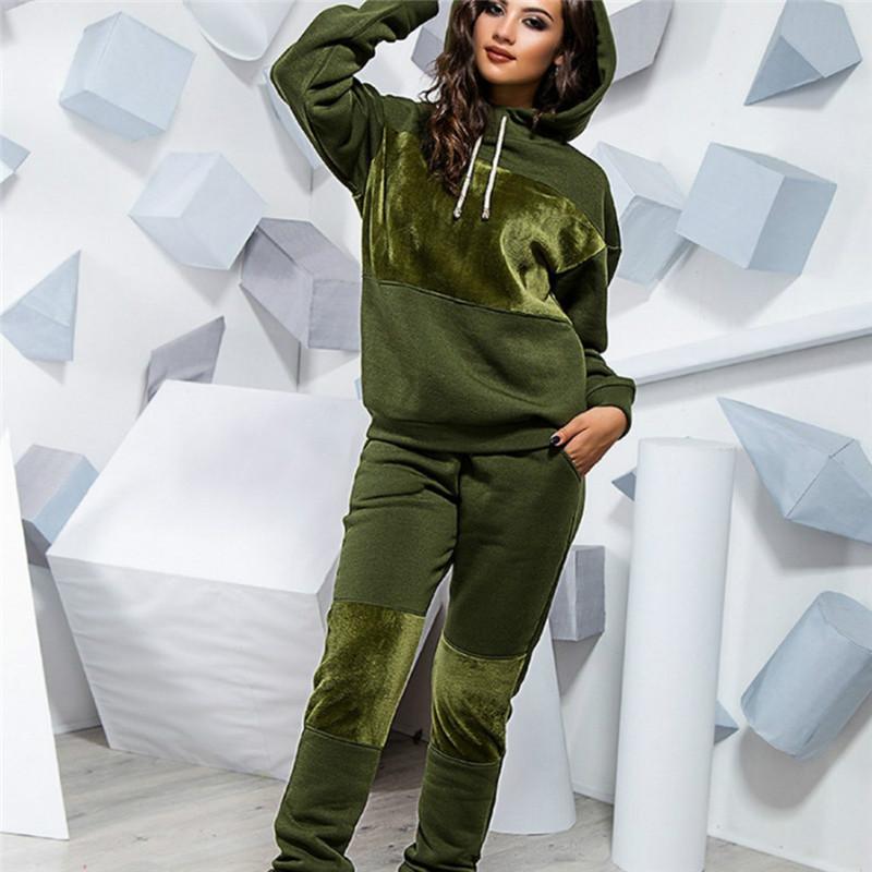 Women' Two Piece Pants Slim Running Set Women Gym Clothes Solid Hooded Long Sleeve Pullover Sport Tops High Quality ComfortableWomen, Army green
Women' Two Piece Pants Slim Running Set Women Gym Clothes Solid Hooded Long Sleeve Pullover Sport Tops High Quality ComfortableWomen, Army green
