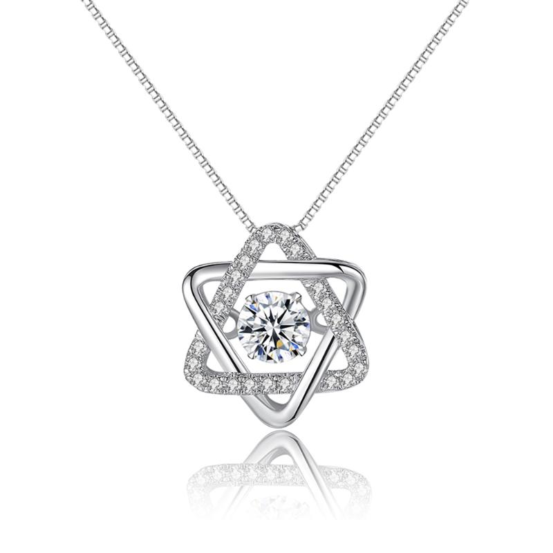 Pendant Necklaces Fashion Beating Heart Hex Star Necklace Temperament Clavicle Chain Five-Angle Smart Ladies
Pendant Necklaces Fashion Beating Heart Hex Star Necklace Temperament Clavicle Chain Five-Angle Smart Ladies