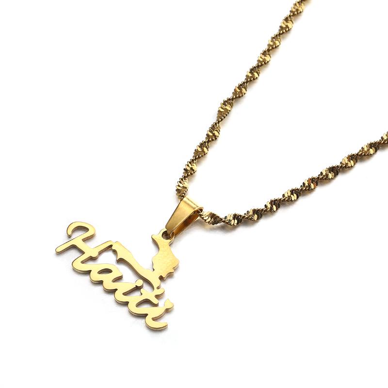 Chains Stainless Steel Country Haiti Map Pendant Choker Necklace Women Girls Trendy Clavicular Chain Jewelry
Chains Stainless Steel Country Haiti Map Pendant Choker Necklace Women Girls Trendy Clavicular Chain Jewelry