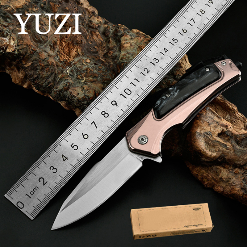 YUZI Titanium Folding Knives 3Cr13Mov 55HRC Steel Handle Defensive Tactical Camping Hunting Survival Pocket Utility EDC Knife
YUZI Titanium Folding Knives 3Cr13Mov 55HRC Steel Handle Defensive Tactical Camping Hunting Survival Pocket Utility EDC Knife