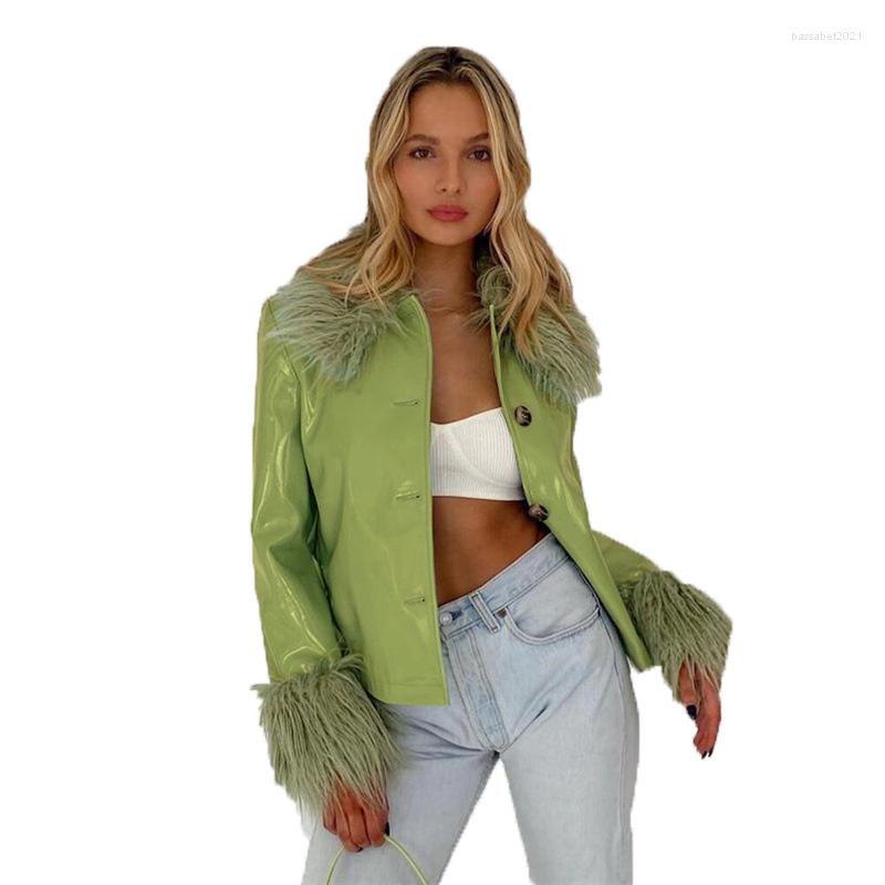 Women' Leather & Faux Green Coat Women 2022 Autumn Winter Europe America Fashion Slim Tops Fur Collar Warm PU Jacket N1472Women
Women' Leather & Faux Green Coat Women 2022 Autumn Winter Europe America Fashion Slim Tops Fur Collar Warm PU Jacket N1472Women