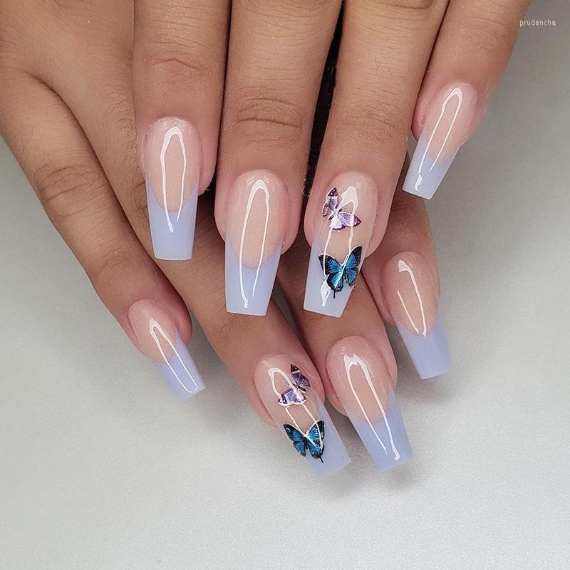 False Nails 24Pcs Length Press On With Designs Butterfly French Ballerina Full Acrylic Fake Nail Set Prud22, 1-glue models
False Nails 24Pcs Length Press On With Designs Butterfly French Ballerina Full Acrylic Fake Nail Set Prud22, 1-glue models