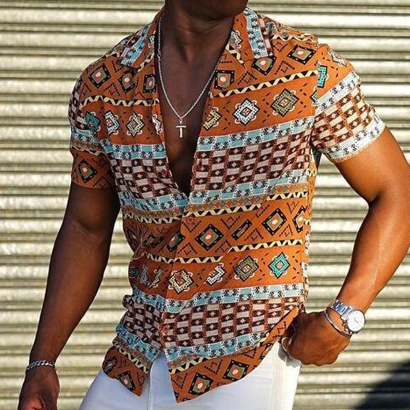 Men's Casual Shirts Summer Button Down Slim Fit Men Striped Korean Short Sleeve Shirt Fashion Mens Designer Clothes ChemiseMen's