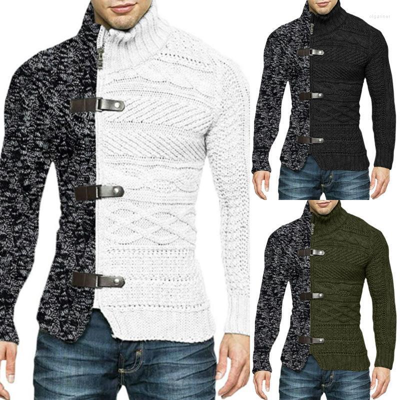 Men's Sweaters Men 'S Turtleneck Sweater Color Matching Leather Ring Long Sleeve Knitted CardiganMen's Olga22, White
Men's Sweaters Men 'S Turtleneck Sweater Color Matching Leather Ring Long Sleeve Knitted CardiganMen's Olga22, White