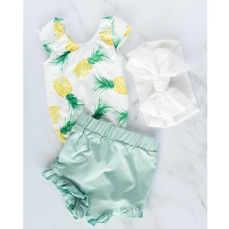 Clothing Sets 0-12M Born Baby Girls Boys Clothes 3pcs Flying Sleeve Pineapple Printing Romper Solid Shorts HairbandClothing, As pic
Clothing Sets 0-12M Born Baby Girls Boys Clothes 3pcs Flying Sleeve Pineapple Printing Romper Solid Shorts HairbandClothing, As pic