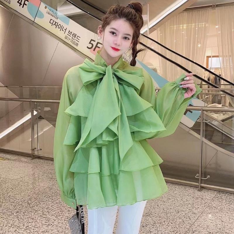 Women's Blouses & Shirts Korean Ladies Spring Fashion Chic Lace-Up Big Bow Organza Shirt Pullover Tops Women's Long Sleeve Loose Layered, Green
Women's Blouses & Shirts Korean Ladies Spring Fashion Chic Lace-Up Big Bow Organza Shirt Pullover Tops Women's Long Sleeve Loose Layered, Green