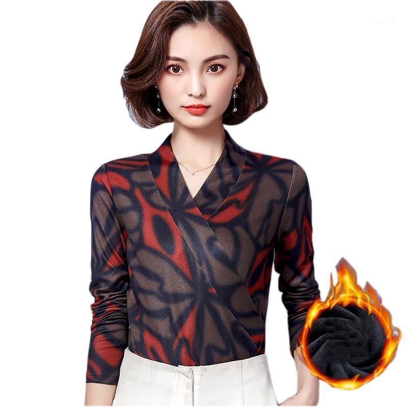 Women's Blouses & Shirts Fashion Warm Women Blouse Shirt Thickening Elegant Tops Long-sleeved Korean V-neck Printed Plus Size
Women's Blouses & Shirts Fashion Warm Women Blouse Shirt Thickening Elegant Tops Long-sleeved Korean V-neck Printed Plus Size