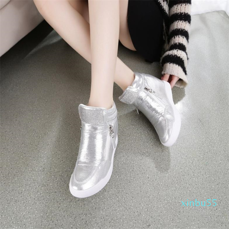 White Hidden Wedge Sandals Heels Casual Shoes tenis feminino High Top Trainers Women Zapatos