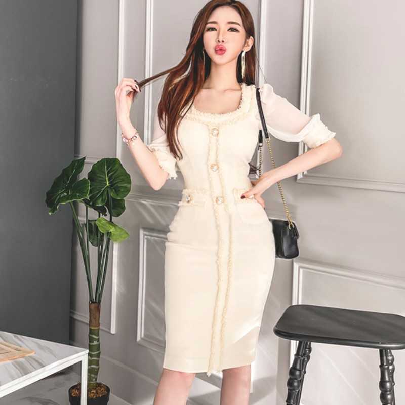 Spring Temperament Office Dress Elegant ONeck SingleBreasted Chiffon Stitching Puff Sleeve Bodycon Pencil 210526, Picture color
Spring Temperament Office Dress Elegant ONeck SingleBreasted Chiffon Stitching Puff Sleeve Bodycon Pencil 210526, Picture color