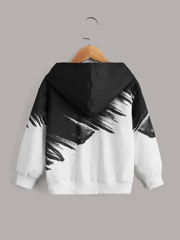 Toddler Boys Two Tone Drop Shoulder Hoodie SHE