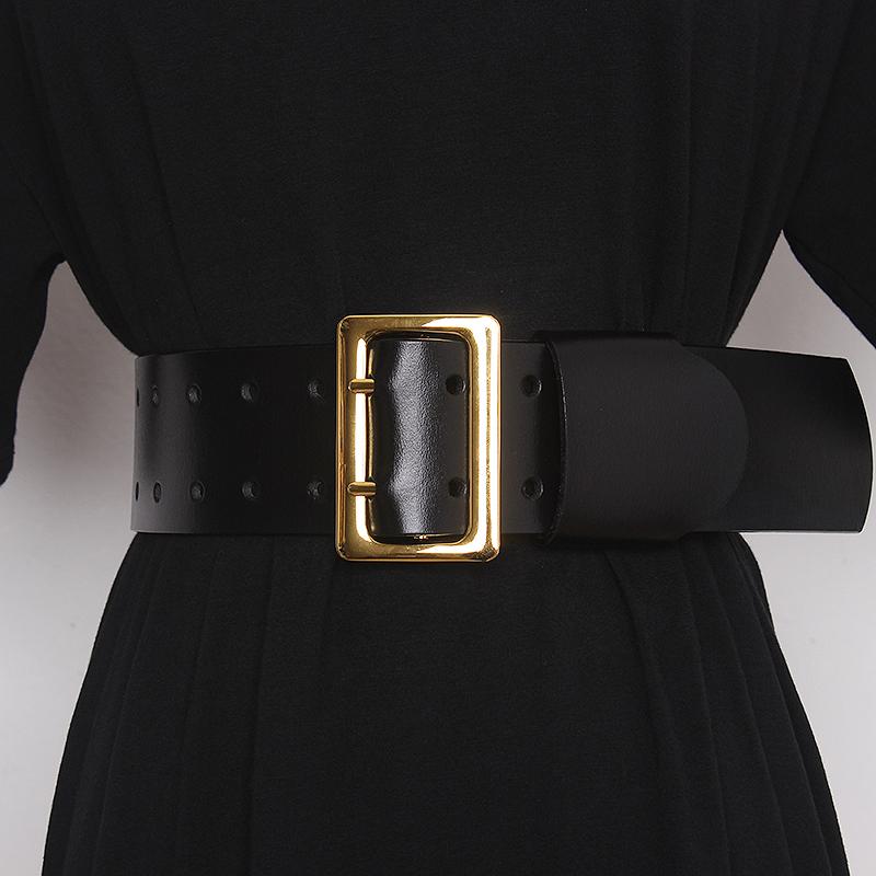 Belts Luxury Designer Women Wide Belt Gold Big Pin Buckle Female Leather Vintage Waist Dress Crost Fashion, Black
Belts Luxury Designer Women Wide Belt Gold Big Pin Buckle Female Leather Vintage Waist Dress Crost Fashion, Black