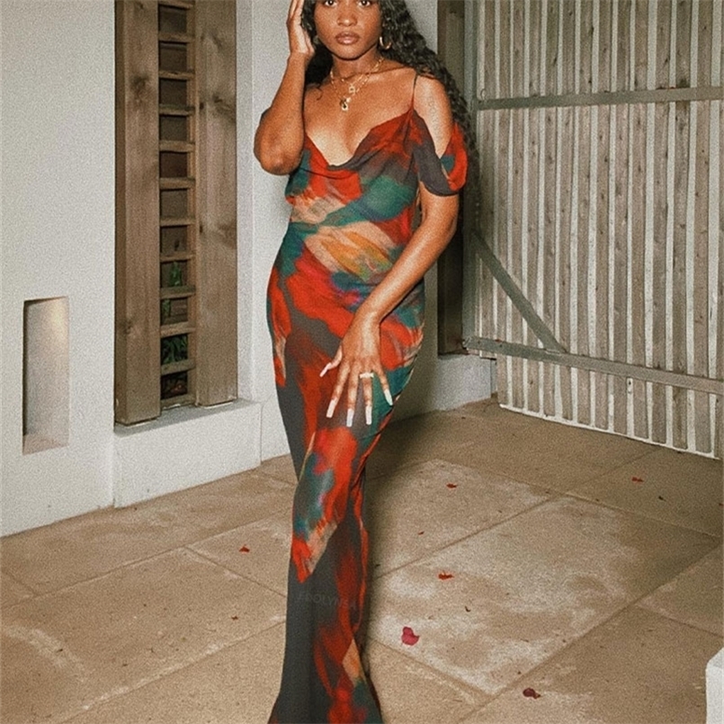 Boho Print Cold Shoulder Vacation Beach Dress Women Summer Clothes Sexy See Through Spaghetti Strap Club Party A1143 220614, Red
Boho Print Cold Shoulder Vacation Beach Dress Women Summer Clothes Sexy See Through Spaghetti Strap Club Party A1143 220614, Red