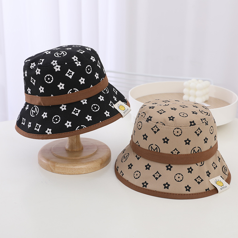 Summer Spring Cotton Baby Bucket Hat for Children Boy Girl Print Beach Cap Sun-resistant Visor Outdoor Fisherman Hat