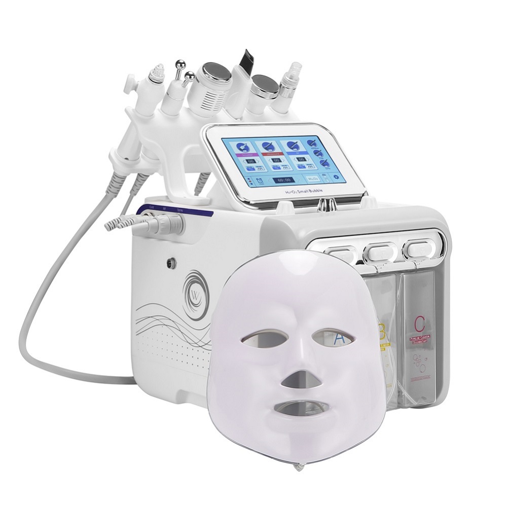 7 In 1Professional Salon Hydroxide LED Mask Hydro Diamond Dead Skin RF Lifting Aqua Blackheads Removal Machine