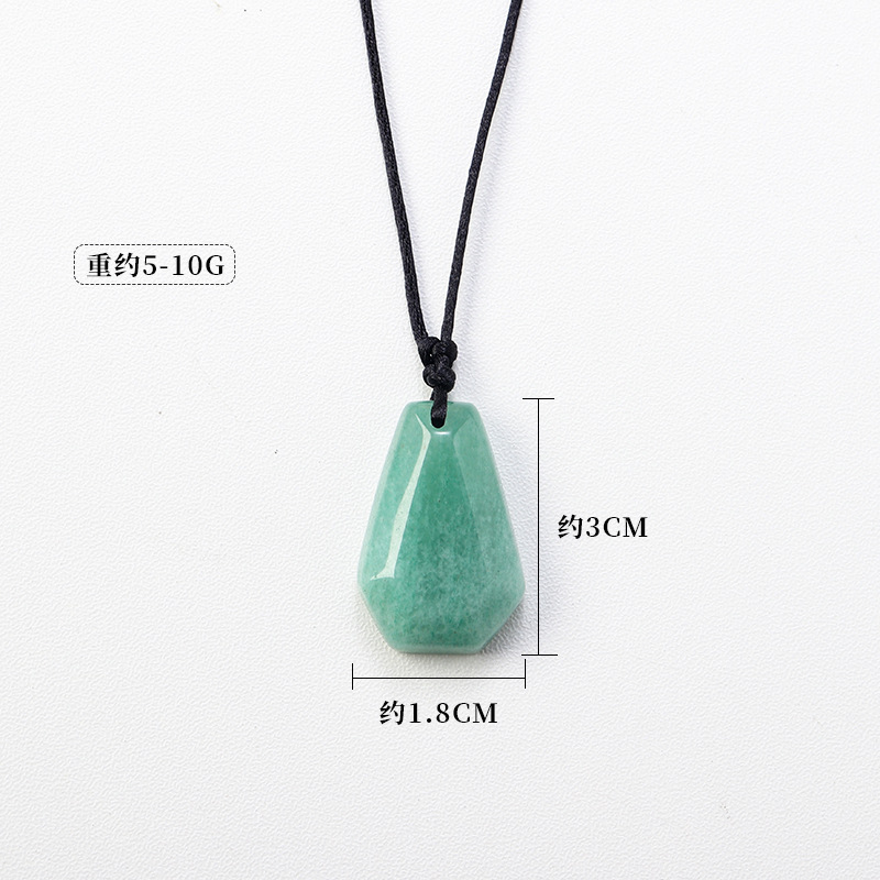 Natural Stone Geometric coffin Shape Pendant Quartz Agates Healing Crystal Tiger Eye Amethyst Charms Chakra Necklace Jewelry