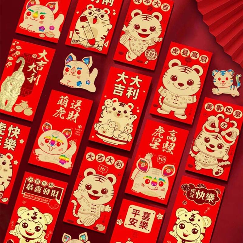 

Gift Wrap Envelopes Bag Year Of The Tigers Festival Money Packets 2022 Red Packet Tiger Lucky Hongbao
