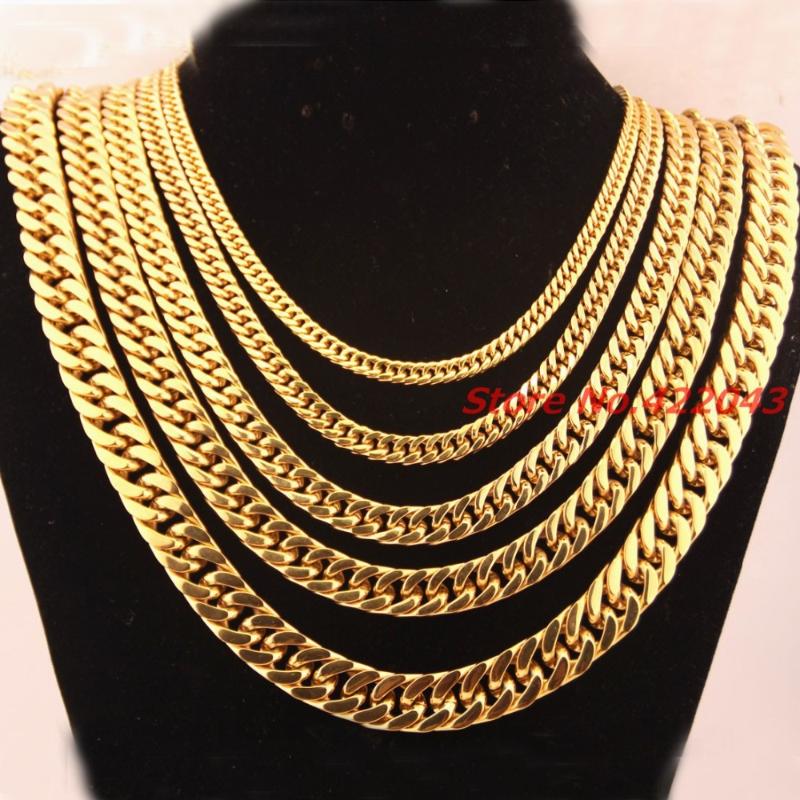 Chains Charming Fashion Mens Chain Boys Cuban Curb Link Gold Color 316L Stainless Steel Necklace Top QualityChains
Chains Charming Fashion Mens Chain Boys Cuban Curb Link Gold Color 316L Stainless Steel Necklace Top QualityChains