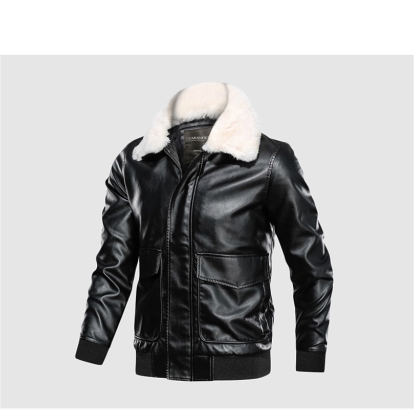 Mens Leather Jackets Winter Autumn Casual Motorcycle PU Jacket Leather Warm Coats Fashion Slim Outwear Male 201218