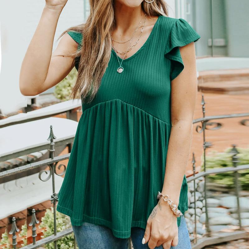 Women' Blouses & Shirts Elegant Ruffle Blouse Women Summer Sleeves V Neck Tee Shirt Slim Fit Loose Swing Around Casual Top Camisas De Mujer, Black
Women' Blouses & Shirts Elegant Ruffle Blouse Women Summer Sleeves V Neck Tee Shirt Slim Fit Loose Swing Around Casual Top Camisas De Mujer, Black