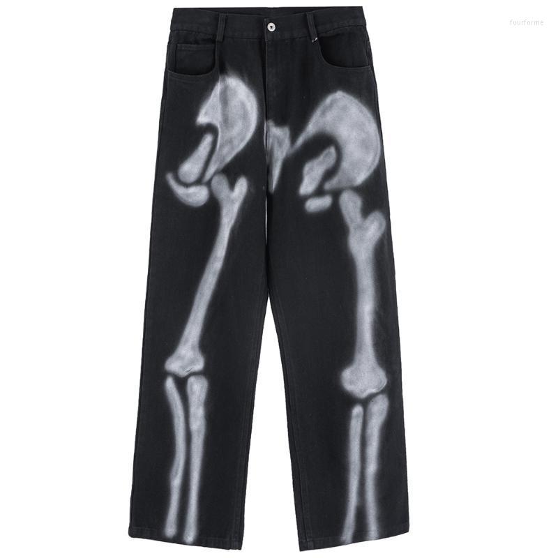 Men' Jeans Men Cool Bone Graffiti Print Denim Pants Casual Baggy Trousers Fashion High Street Hip Hop Style Streetwear, White
Men' Jeans Men Cool Bone Graffiti Print Denim Pants Casual Baggy Trousers Fashion High Street Hip Hop Style Streetwear, White
