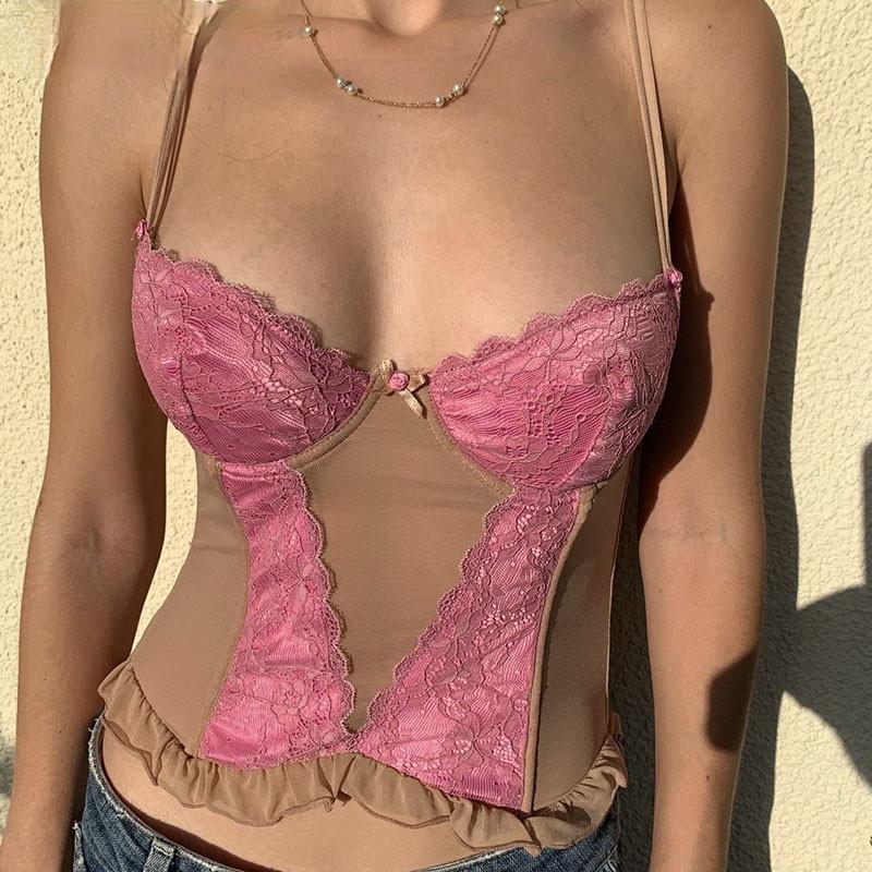 Women' Tanks & Camis Aesthetic Lace Trim Crop Tops For Women Y2k Fashion Patchwork Cute Tank Top With Ruffle Hem Summer Kawaii ClothesWomen, As picture
Women' Tanks & Camis Aesthetic Lace Trim Crop Tops For Women Y2k Fashion Patchwork Cute Tank Top With Ruffle Hem Summer Kawaii ClothesWomen, As picture