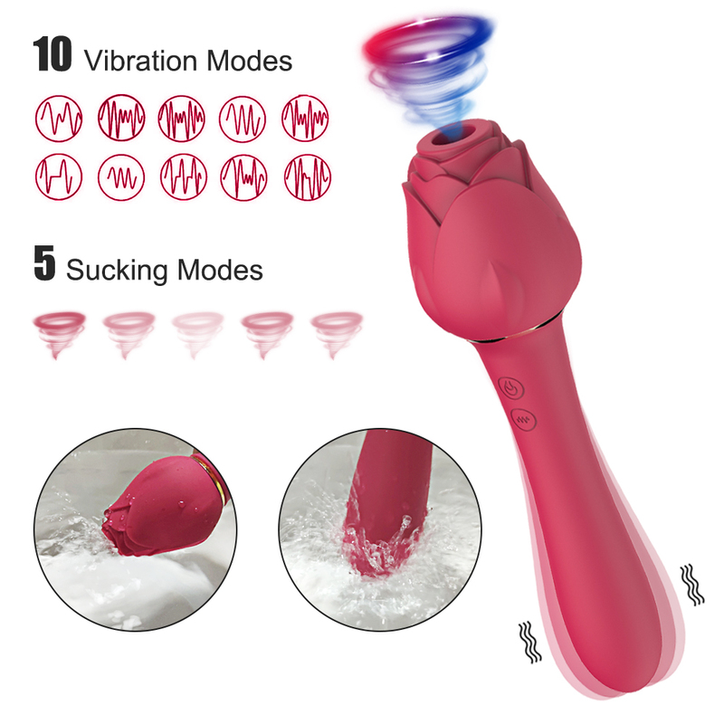 Powerful Rose Vibrator For Women Clitoris Nipple Clit Sucker Vacuum Stimulator Dildo Vibrators Female Sex Toys for Adults 18 220317