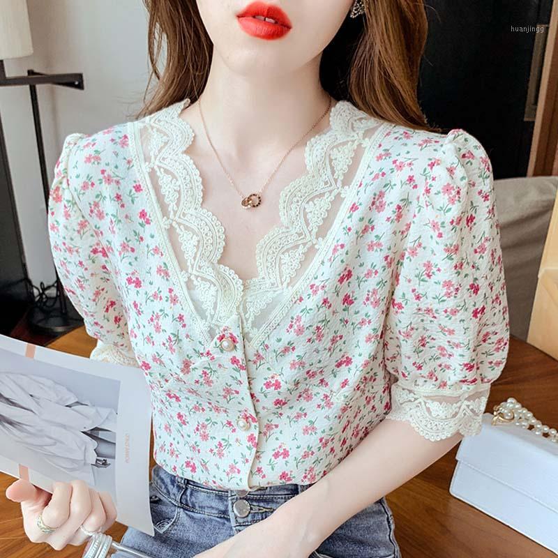 Women' Blouses & Shirts Style Floral Chiffon Shirt Sense Of Design Niche Short Sleeve Temperament V-neck Lace Top 2022 Summer, See chart
Women' Blouses & Shirts Style Floral Chiffon Shirt Sense Of Design Niche Short Sleeve Temperament V-neck Lace Top 2022 Summer, See chart