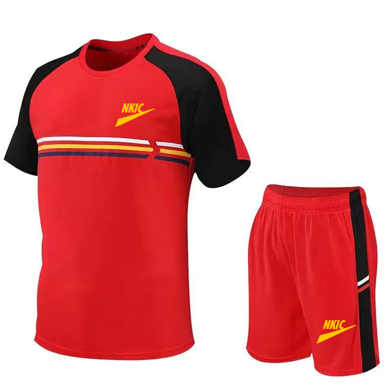 Men's basketball Tracksuit 2 Piece Set Summer Solid Sport Brand Suit Short Sleeve T Shirt and Shorts Casual Fashion Man Clothing, Black
Men's basketball Tracksuit 2 Piece Set Summer Solid Sport Brand Suit Short Sleeve T Shirt and Shorts Casual Fashion Man Clothing, Black