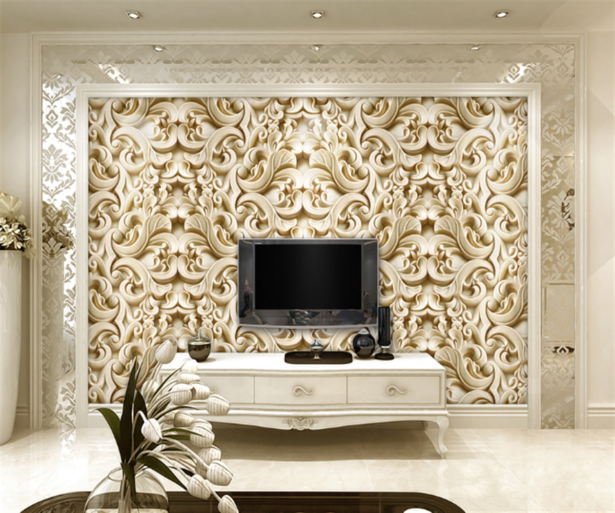 European embossed pattern mural TV sofa bedroom background wall stickers custom any size mural wallpaper papier peint papel