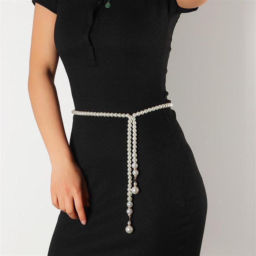 Belts Fashion Luxury Pearl Thin Waist Chain Designer Brand Ladies Dress Belt Long Coat Decoration Elastic Elegant Skirt Waistbands225n, White
Belts Fashion Luxury Pearl Thin Waist Chain Designer Brand Ladies Dress Belt Long Coat Decoration Elastic Elegant Skirt Waistbands225n, White