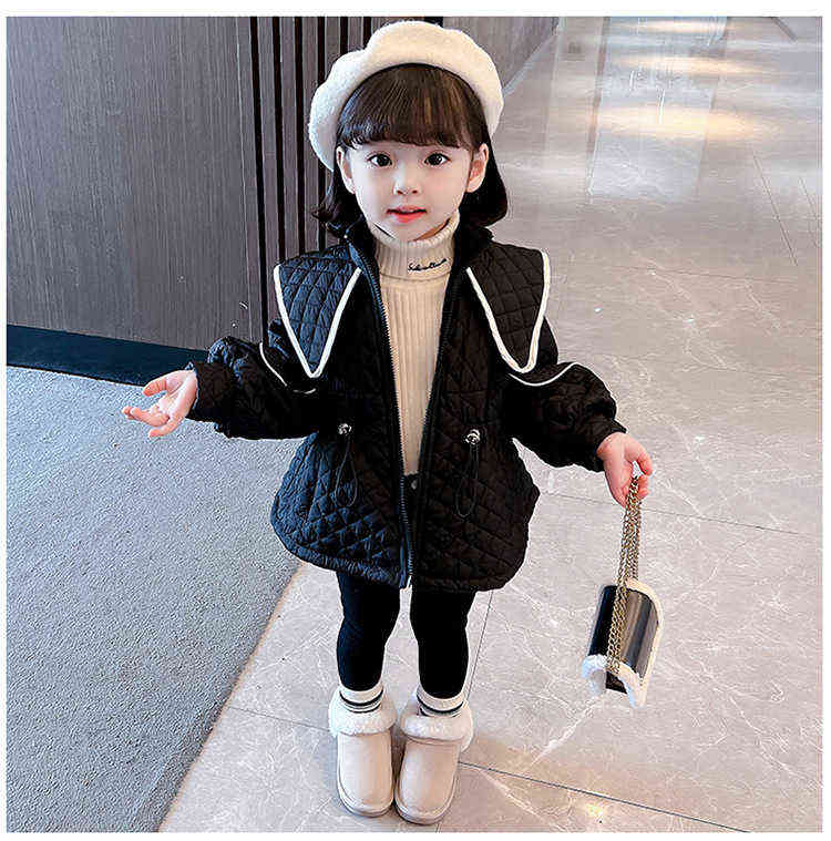 Baby Girl Jacket 1-6 Year Winter Quilted Jacket Warm Fashion Children Hoodie Kids Girls Thick Outerwear Clothing J220718