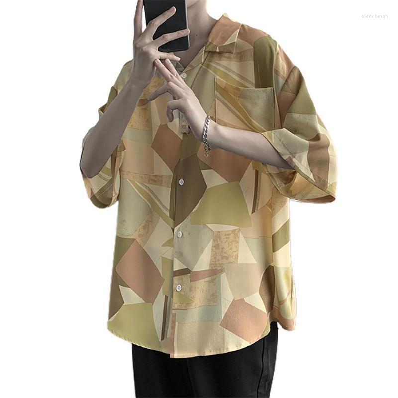 Men's Casual Shirts Fashion Color Block Short Sleeves Turn-down Collar Men Loose Top ShirtMen's Eldd22, Apricot
Men's Casual Shirts Fashion Color Block Short Sleeves Turn-down Collar Men Loose Top ShirtMen's Eldd22, Apricot