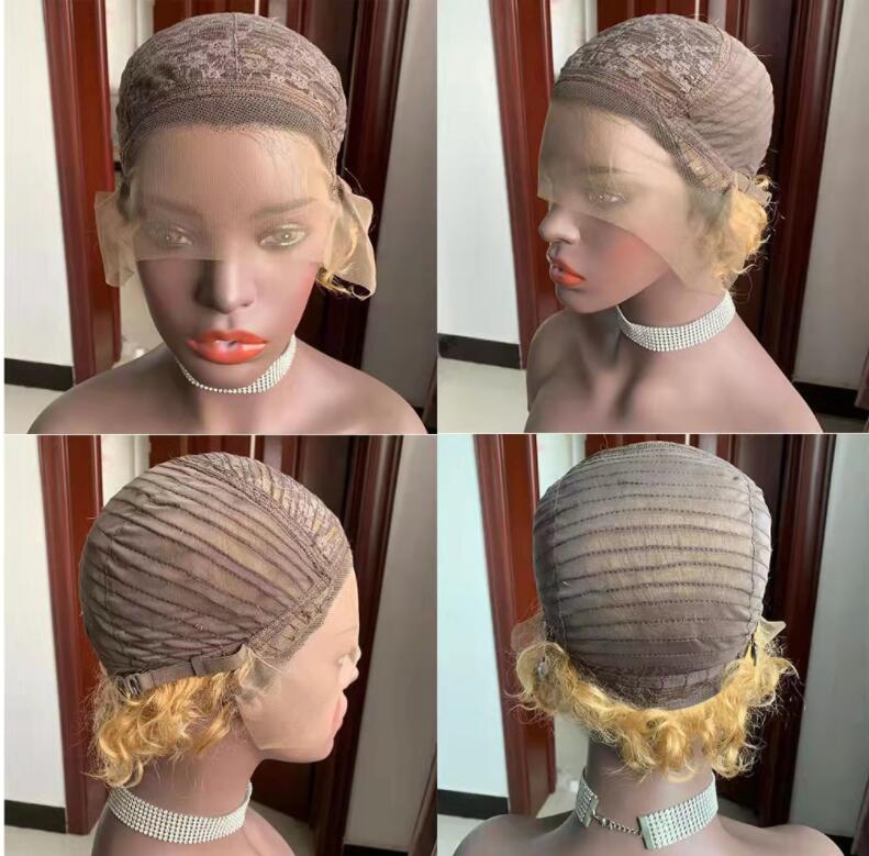 Short Curly Front Lace Wig Human Hair 13X1 Pixie Cut Brazil 15.24 cm for Women