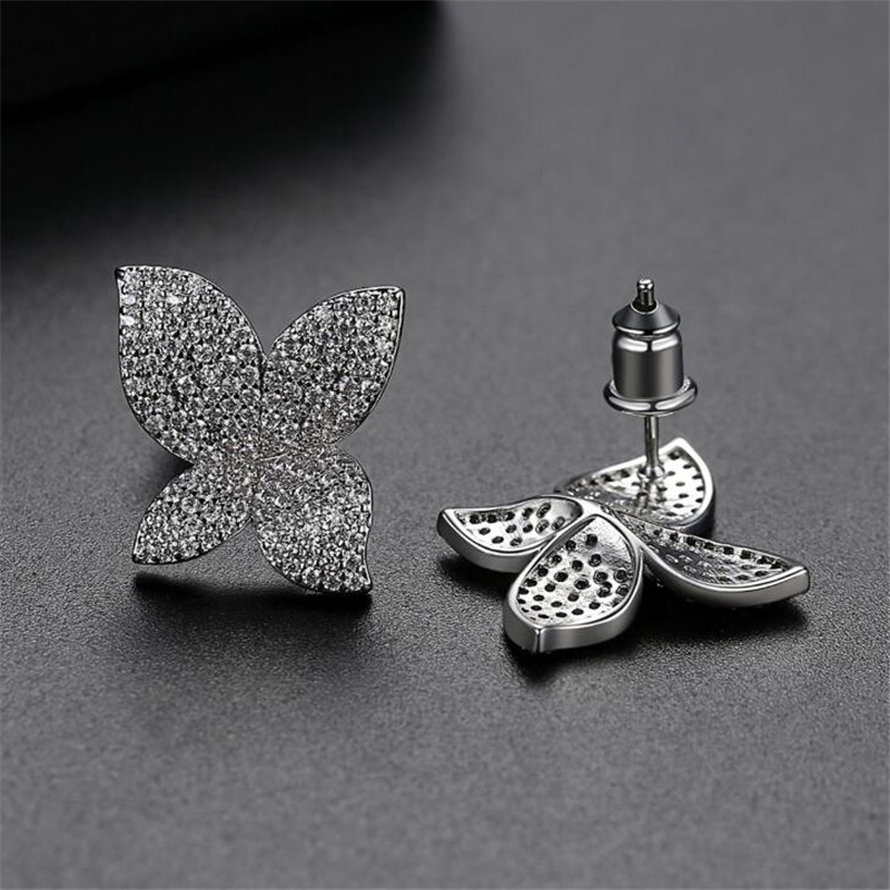 2022 Choucong Stud Earrings Luxury Jewelry 18K White Gold Fill Pave White Sapphire CZ Diamond Gemstones Party Promise Women Flower Earring For Lover G