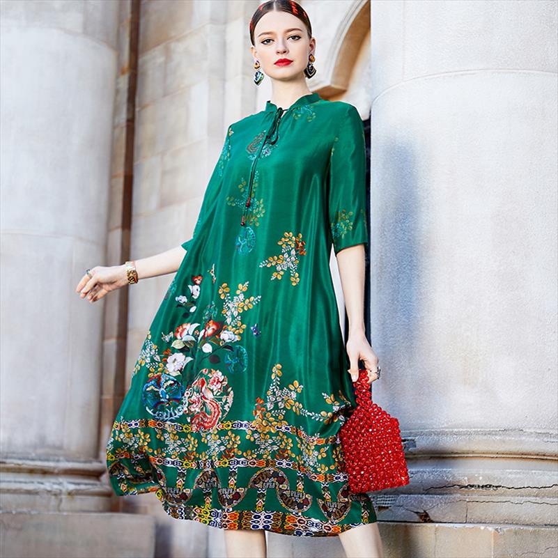 3d Printed Round Neck Fashion Loose Large Hem Womens Dress Simple Korean Stitching Three-quarter Sleeve Women Clothes, Green
3d Printed Round Neck Fashion Loose Large Hem Womens Dress Simple Korean Stitching Three-quarter Sleeve Women Clothes, Green