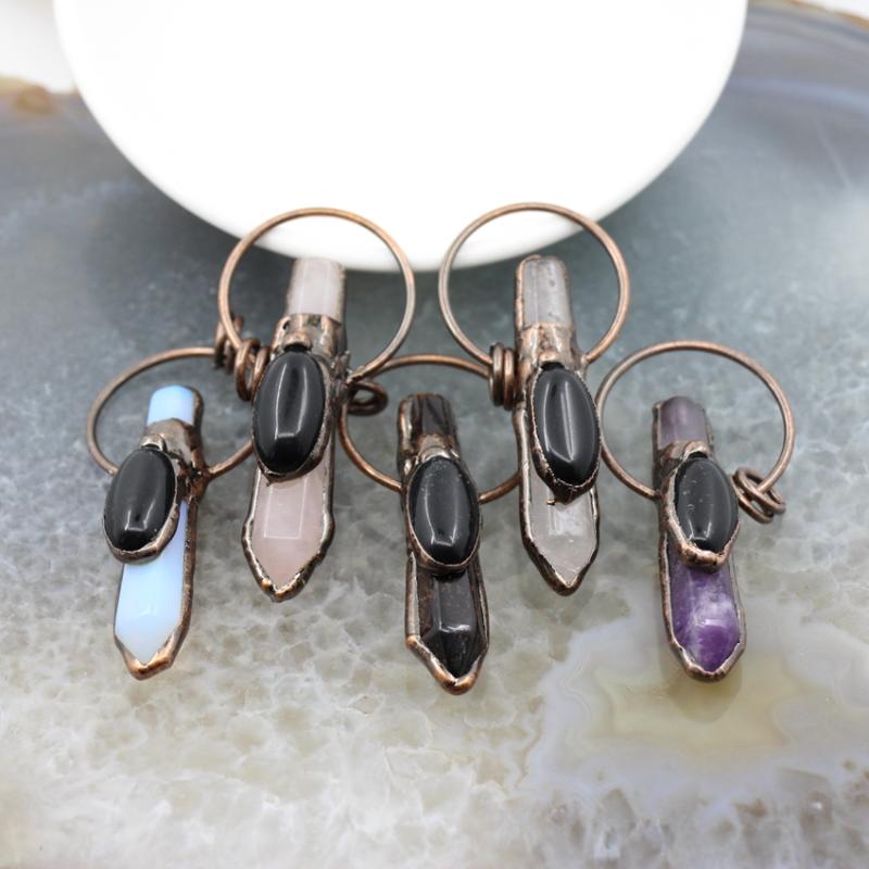 Pendant Necklaces Natural Stone Hexagonal Stick Point Quartz Antique Brass Pendants Healing Crystal Necklace For DIY Jewelry Making Accessor
Pendant Necklaces Natural Stone Hexagonal Stick Point Quartz Antique Brass Pendants Healing Crystal Necklace For DIY Jewelry Making Accessor