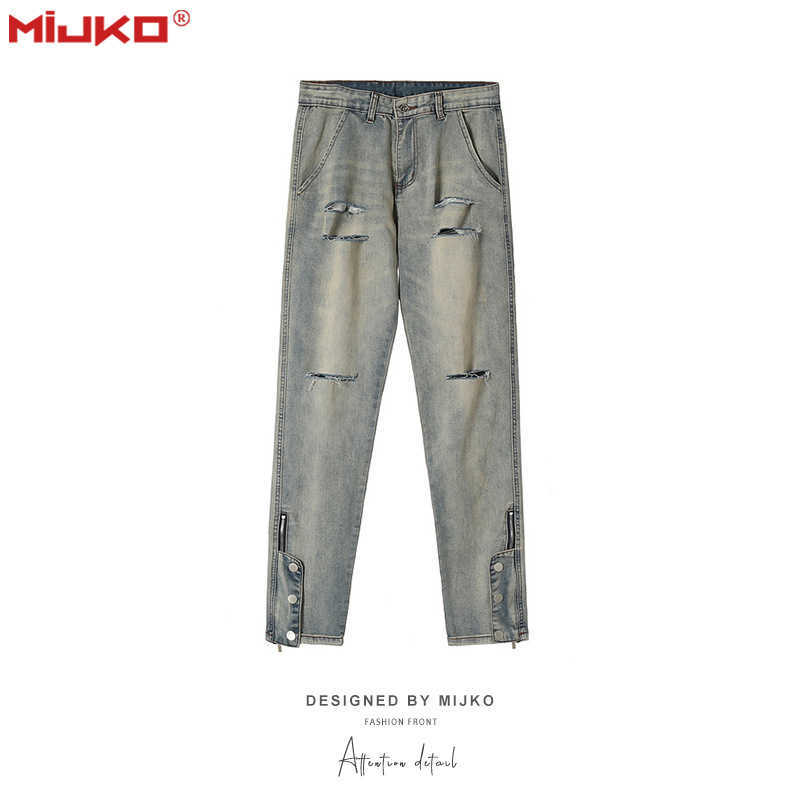 Men' Jeans Mijko men' wear women' new products beggar wind knife cutting and washing trousers men' and women' same slim cut and hole jeans trend, As shown in figure
Men' Jeans Mijko men' wear women' new products beggar wind knife cutting and washing trousers men' and women' same slim cut and hole jeans trend, As shown in figure