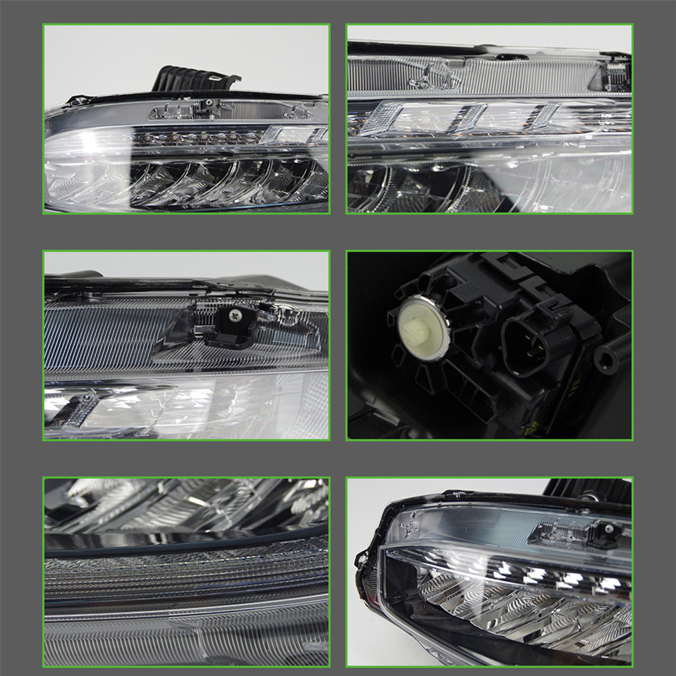 Full LED front lights For Honda CIVIC X G10 16-21 DRL Dynamic Turn Signal Headlight High Beam Lamp Projector Lens